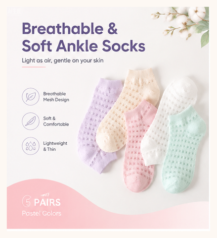 Invisibility Sock Loafer - Meias Invisíveis Femininas Respiráveis de Poliéster